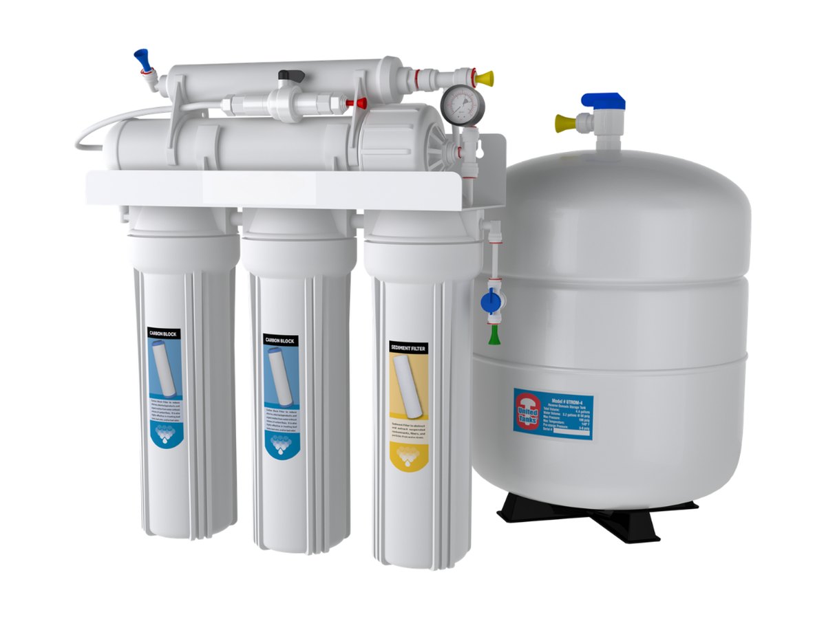 Harborline reverse osmosis system with storage tank